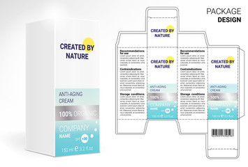 Packaging Design Cosmetics, cut the carton. Shampoos, creams, perfumes, balm.
