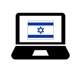 Drapeau d'Israël dans un ordinateur portable