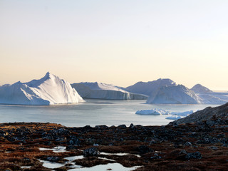 glaciers are at Greenland icefjord
