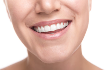 Obraz premium Beautiful wide smile of young woman.