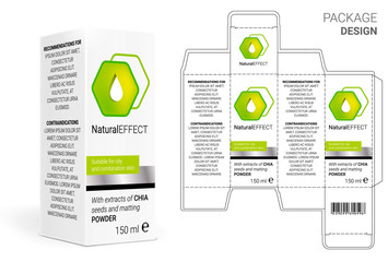 Packaging Design Cosmetics, cut the carton. Shampoos, creams, perfumes, balm.