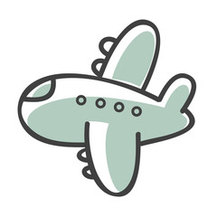 hand drawn vector plane icon