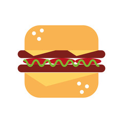 delicious burger isolated icon vector illustration design