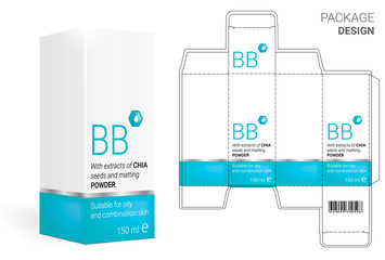 Packaging Design Cosmetics, cut the carton. Shampoos, creams, perfumes, balm.