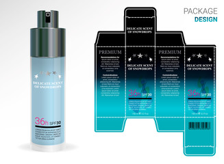 Packaging Design Cosmetics, cut the carton. Shampoos, creams, perfumes, balm.