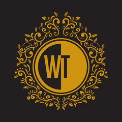 INITIAL CIRCLE HALF vintage elegant luxury