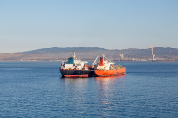 Naklejka premium Tankers in Gibralter