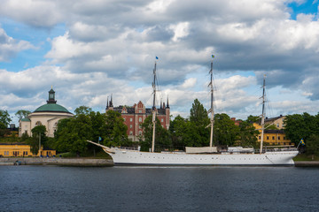 Fototapeta na wymiar Boat in Stockholm