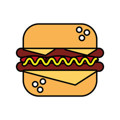 delicious burger isolated icon vector illustration design