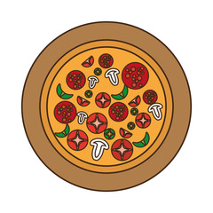 delicious italian pizza isolated icon vector illustration design