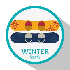 Snowboard icon. Winter sport hobby and recreation theme. Isolated design. Vector illustration