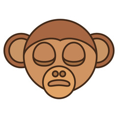 monkey head face isolated icon vector illustration design