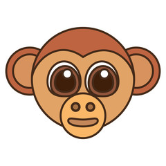 Obraz premium monkey head face isolated icon vector illustration design