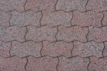 Closeup of Brick worm brown floor texture background.