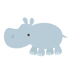 Hippopotamus vector cartoon illustration