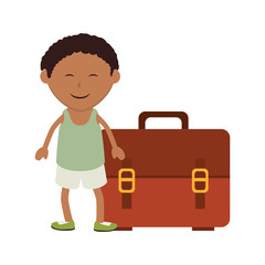 Obraz na płótnie Canvas avatar boy smiling with school bag icon. colorful design. vector illustration