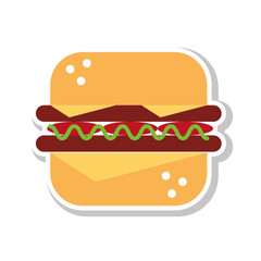 delicious burger isolated icon vector illustration design