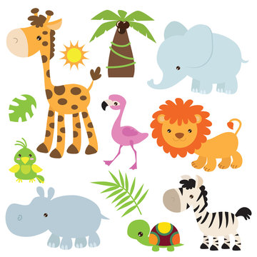 Jungle animal vector illustration