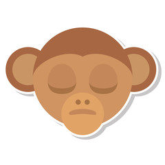 monkey head face isolated icon vector illustration design