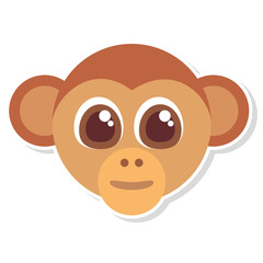 Obraz na płótnie Canvas monkey head face isolated icon vector illustration design