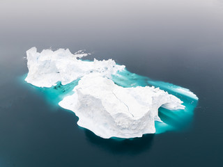 Icebergs are on the arctic ocean