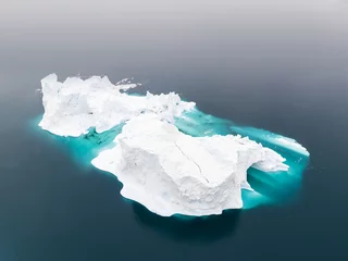 Lichtdoorlatende rolgordijnen zonder boren Gletsjers IJsbergen zijn op de arctische oceaan