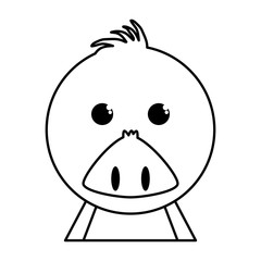 duck animal farm isolated icon vector illustration design