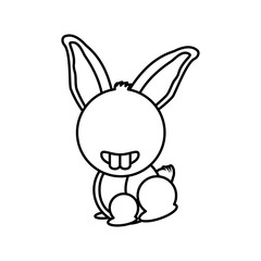 Fototapeta na wymiar rabbit animal farm isolated icon vector illustration design