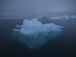 icebergs are on the arctic ocean
