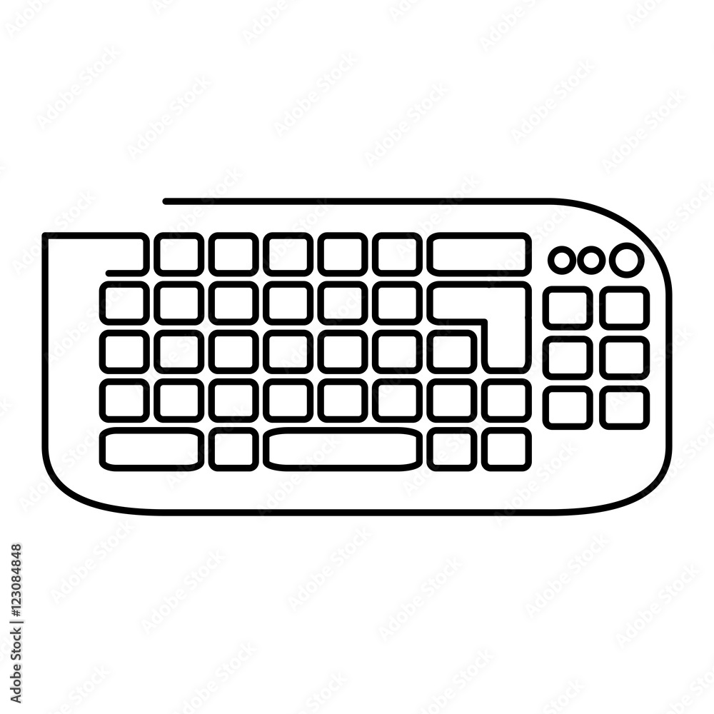 Poster keyboard computer device isolated icon vector illustration design