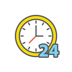 24 hour service icons, vector illustration