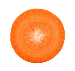Slice of Carrot isolated on the white background