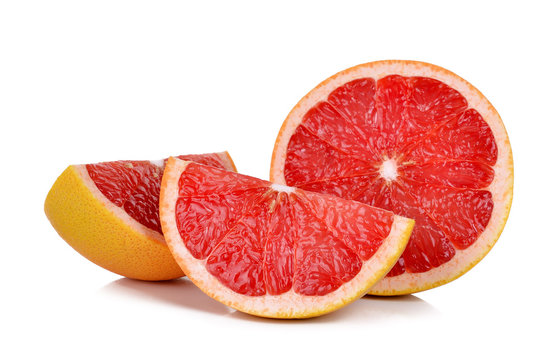 Slice Grapefruit isolated on the white background