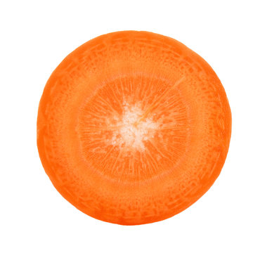 Slice of Carrot isolated on the white background