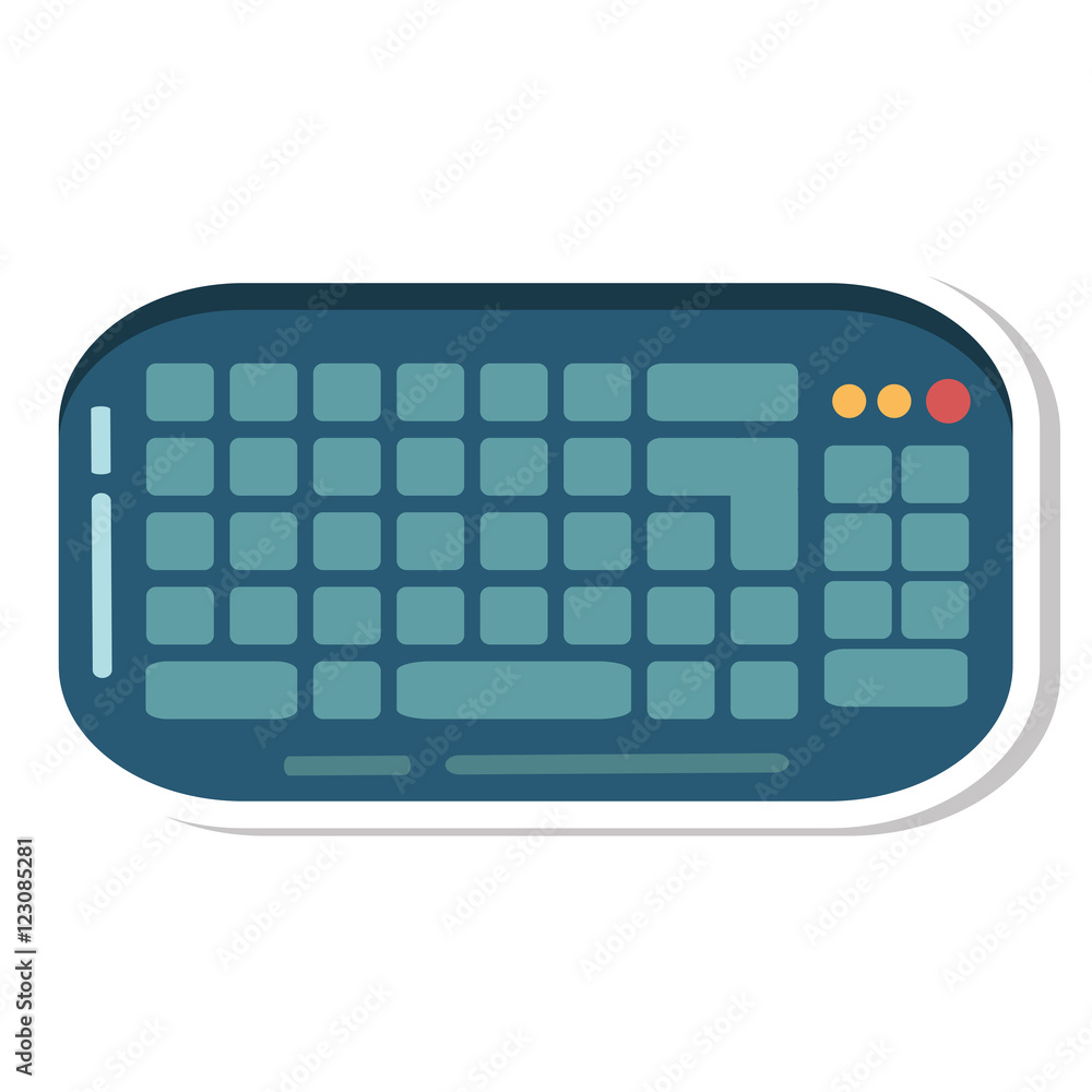 Poster keyboard computer device isolated icon vector illustration design