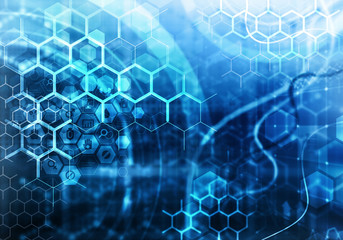 Medical abstract background . Mixed media