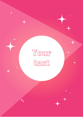 Pink doodle with geometric stars; geometric layout with your text