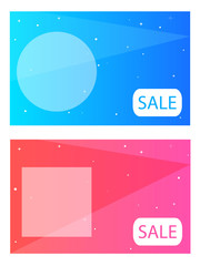 Blue and pink doodles with geometric stars; geometric layout with your text