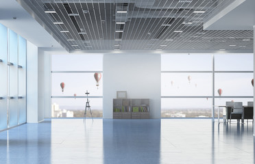 Modern office design . Mixed media