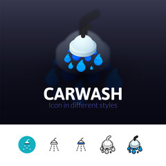 Carwash icon in different style