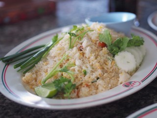 Stir fried rice with crab meat
