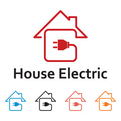 Simple House Electricity Service Logo Template