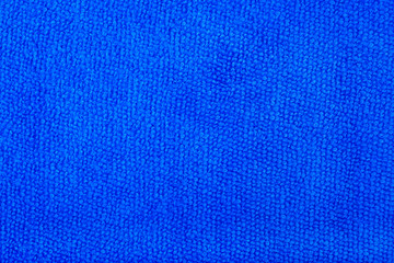 Closeup blue microfiber cloth and blue microfiber texture of microfiber towel