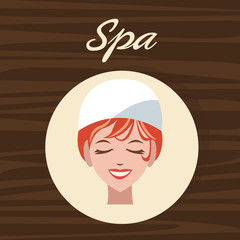 Girl cartoon with towel icon. Spa center and healthy lifestyle theme. Colorful design. Vector illustration