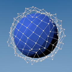 mesh shape object conceptual abstract, 3D illustration