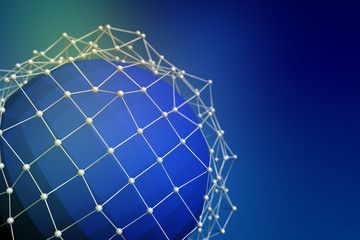 mesh shape object conceptual abstract, 3D illustration