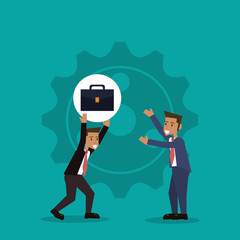 teamwork and business with gears related icons image vector illustration design 