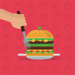 hand and healthy food related icons image vector illustration design 