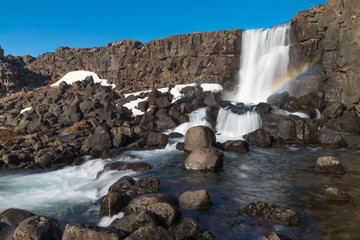 &Ouml;xar&aacute;rfoss with rainbow
