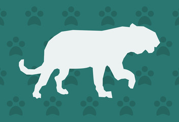big cat or feline silhouette icon over pattern background image vector illustration design 